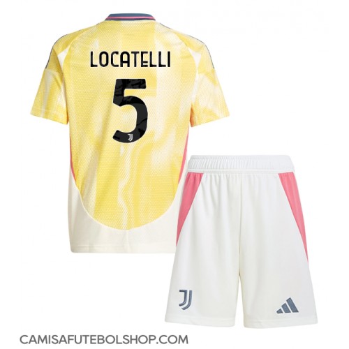 Camisa de time de futebol Juventus Manuel Locatelli #5 Replicas 2º Equipamento Infantil 2024-25 Manga Curta (+ Calças curtas)